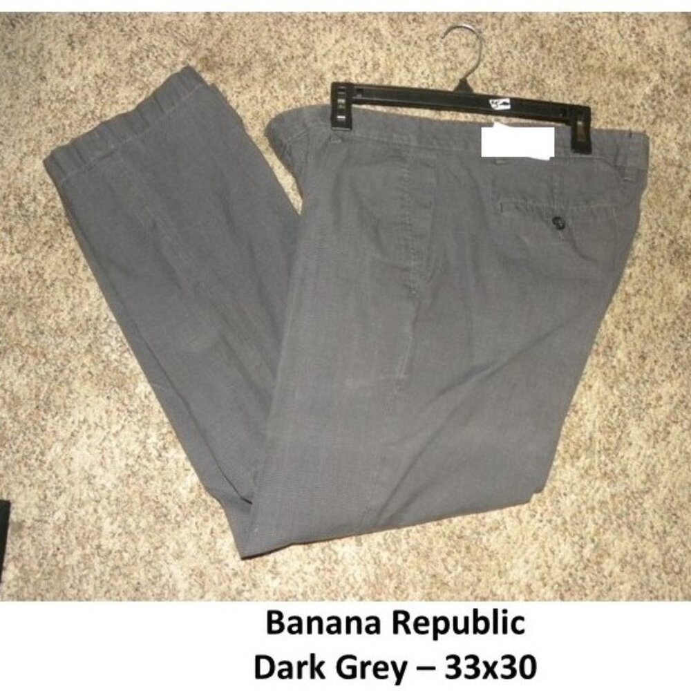 Men Size 33x30 - Dark Grey Pants by Banana Republic